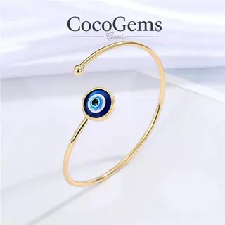 กำไลข้อมือโบฮีเมียน ตา Evil Eye ทำมือ ทองคำโชคดี ตาเติร์ก สีน้ำเงิน เทรนด์ใหม่ กำไลข้อมือคู่ สามารถปรับขนาดได้