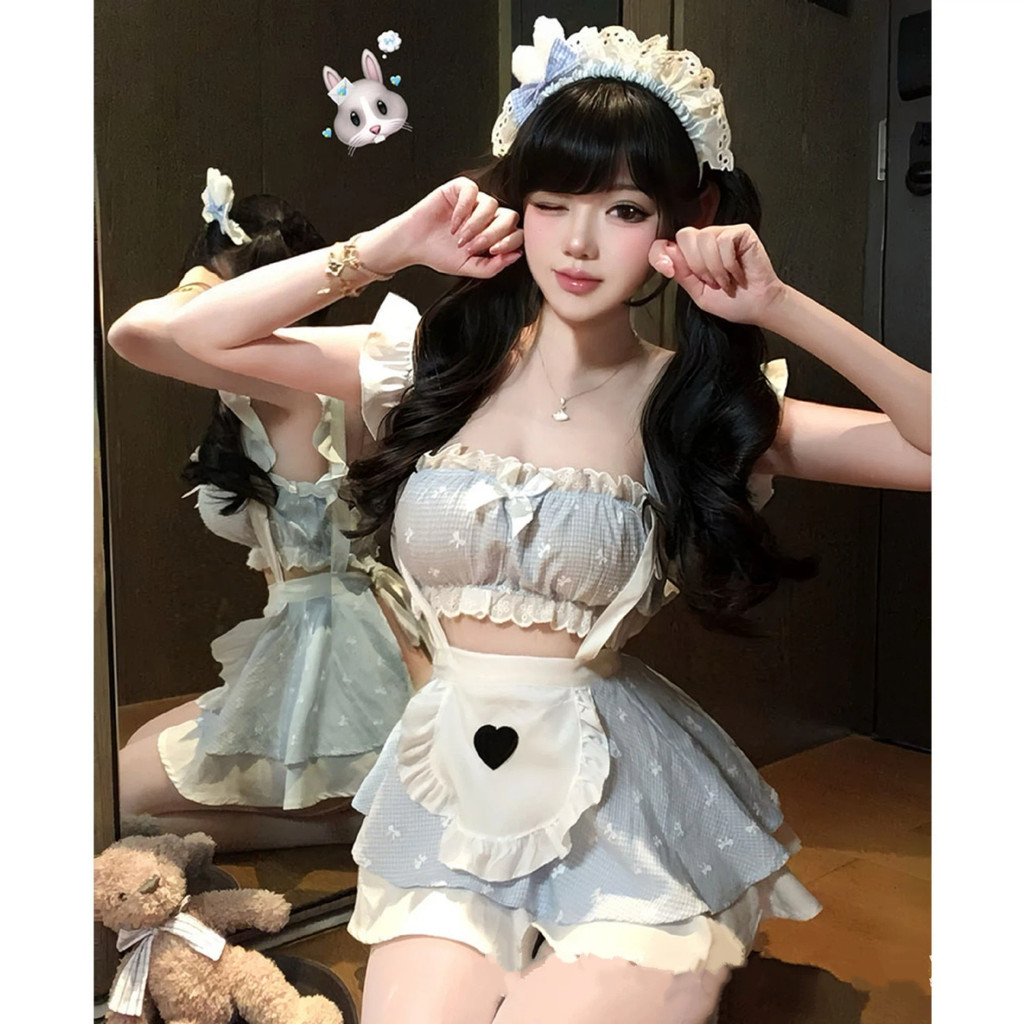 ชุดคอสเพลย์แม่บ้านน่ารักเซ็กซี่ ชุดชั้นในผู้หญิงลายกระต่าย QQNY