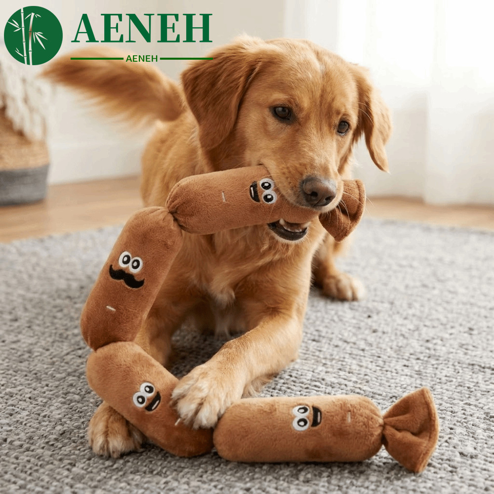 AENEH ของเล่นเสียงไส้กรอกตุ๊กตา, สวมใส่กัดทน Squeaky ของเล่นสุนัข, น่ารักทําความสะอาดฟันนุ่มการ์ตูนฟันบดของเล่นสําหรับสุนัขขนาดเล็กขนาดใหญ่แมว Plaything