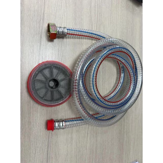 กะโหลกดูดน้ำ ข้อต่อ 2 ขนาด 6หุน และ 1 นิ้ว พร้อมสายยางลวดสปริง PVC ทนแรงดัน กันบิดงอ ขนาด 6หุน ยาว 3 เมตร (พร้อมส่ง)