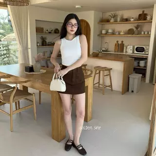 🤍LASA Skirt กระโปรงสั้น(มีซับใน)ผ้ายีนส์ยืดรุ่นแบมบี้ เหมาะใส่ไปทำงานและเที่ยวชิล ได้ประโยชน์คุ้มค่า