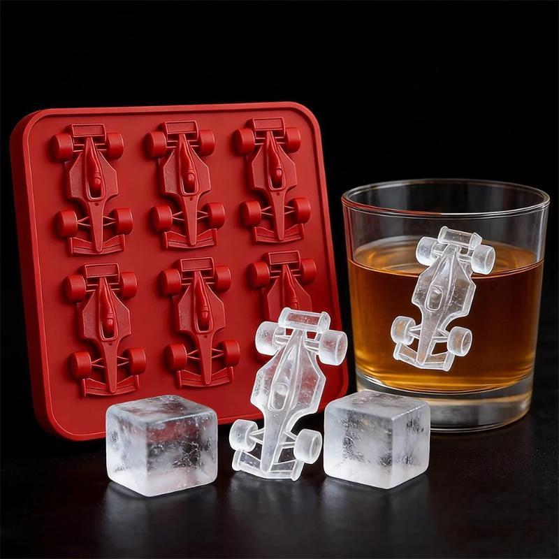 Exten 6-Cavity 3D Racing Car Ice Mold ซิลิโคน Non-Sti DIYponent เหมาะสําหรับงานปาร์ตี้หางโคเทล