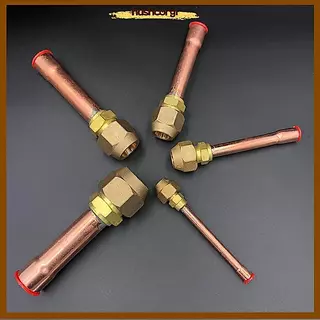 [hushcorgi] 45 องศา SAE 1/4 "3/8" 1/2/8" 3/4" Flare Connector ท่อทองแดงทองเหลืองข้อต่อสําหรับเครื่องปรับอากาศเครื่องใช้ในครัวเรือนอุปกรณ์สต็อกใหม่