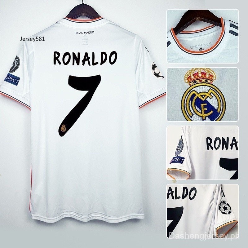 ในสต็อก-XXL Retro 13-14 Real Madrid Home 7 Ronaldo Soccer Jersey Customization J8E7