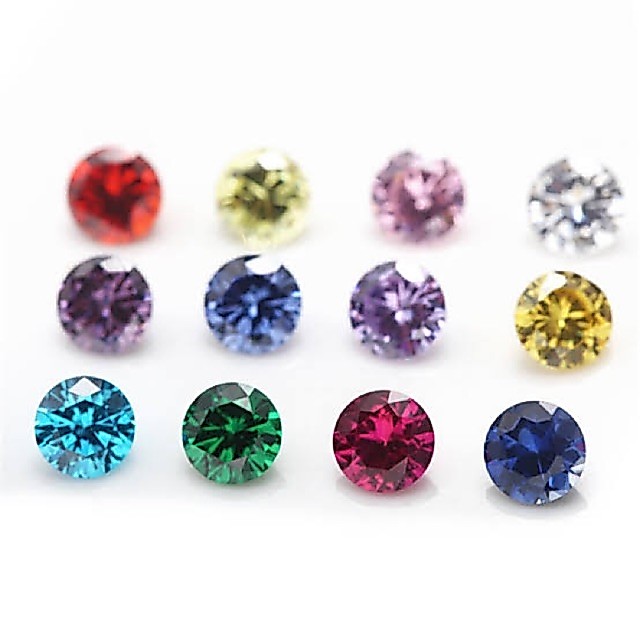 Swarovski Zircon Zircon 1.25 มม.รอบสีCubic Zirconiaอัญมณี Variations