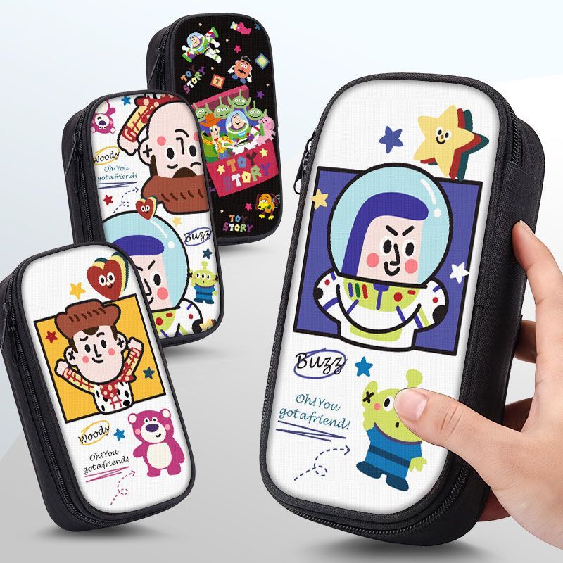 Toy Story Buzz Lightyear กล่องดินสอสามชั้นความจุขนาดใหญ่ Woody การ์ตูนนักเรียนกล่องดินสอน่ารัก