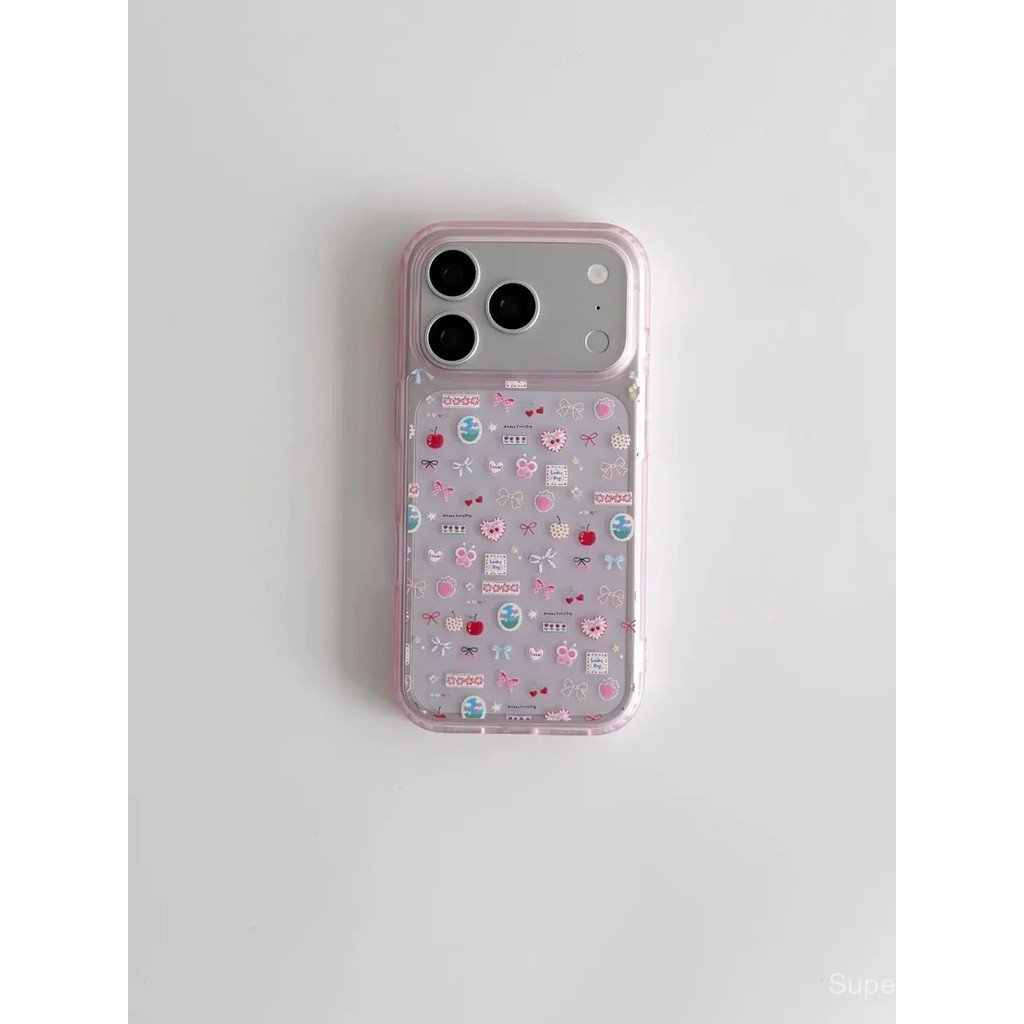 เคสโทรศัพท์ เหมาะสําหรับ iPhone 11 12 13 14 15 16 17 Pro max Plus Air Bow Cherry Shock-proof Shock-p
