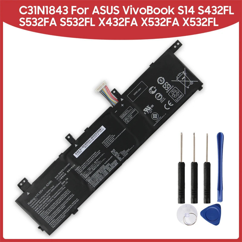 แบตเตอรี่ทดแทนคุณภาพสูง C31N1843 สำหรับ ASUS VivoBook S14 S432 S432FL S432FA VivoBook S15 S532 S53