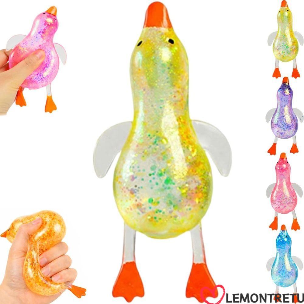 LEMONTREE Duck Pinch And Stress Relief Toy, TPR Ultra Soft Cute Duck Squishy Sugar Stress Ball, Stre