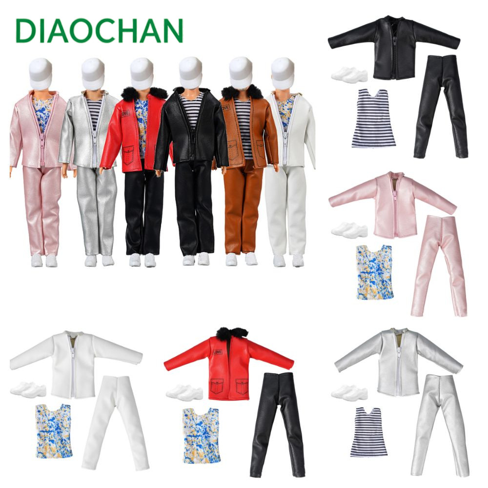 เสื้อผ้าตุ๊กตา DICHATH 1/6 30 ซม./11 "Multicolor Mini ชายแจ็คเก็ตกางเกง, PU หนังกีฬารองเท้าตุ๊กตาอุปกรณ์เสริมตุ๊กตากีฬาชุดของขวัญ
