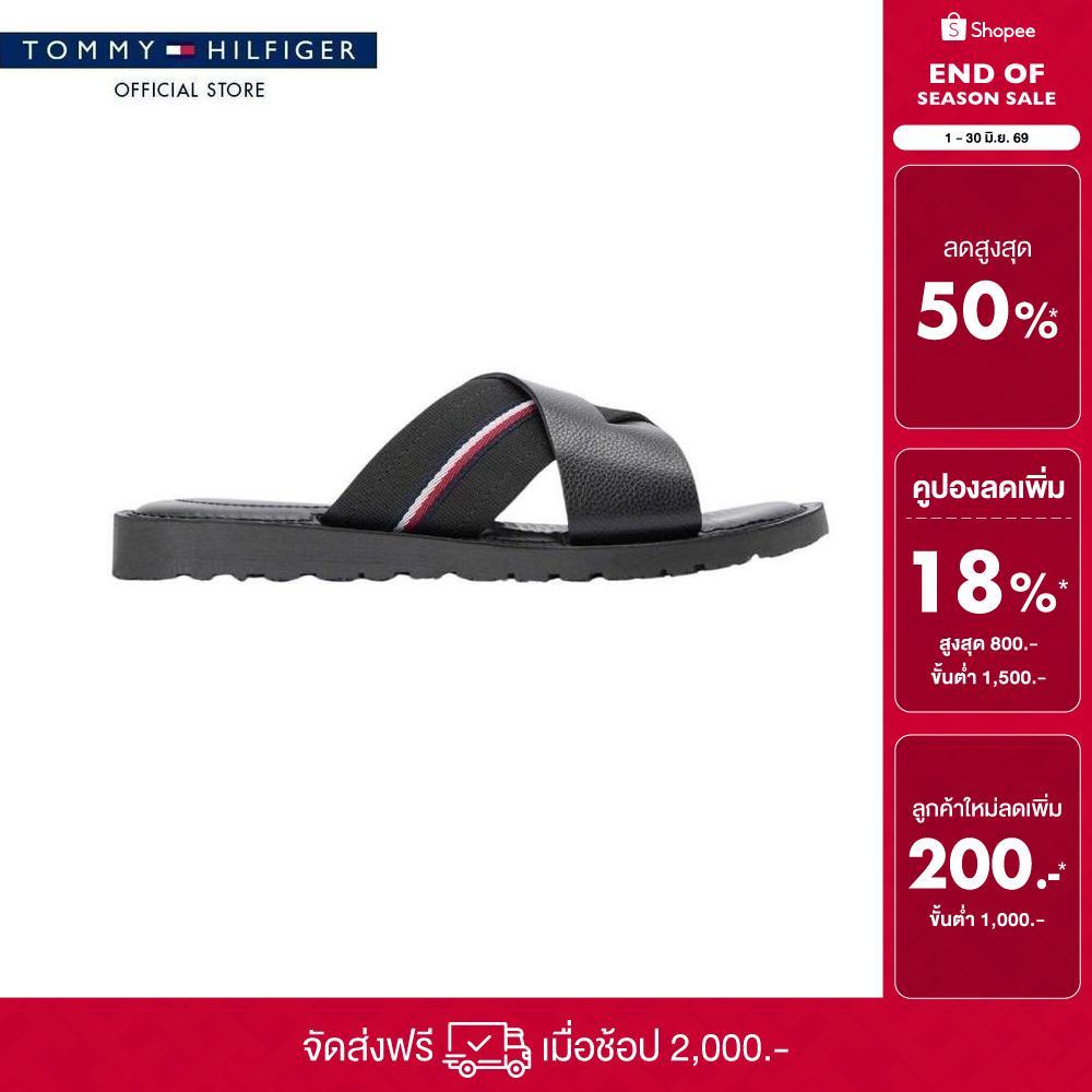 Tommy Hilfiger รองเท้าแตะ ผู้ชาย รุ่น FM0FM05783 BDS - สีดำ