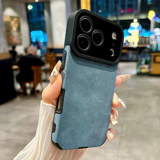 หนังหรูหรา Lambskinเคสโทรศัพท์กันกระแทกสําหรับiPhone 17 16 Pro Max Air 15 14 13 12 11 Pro XS Max X XR 7 8 SE2 Matte Cove