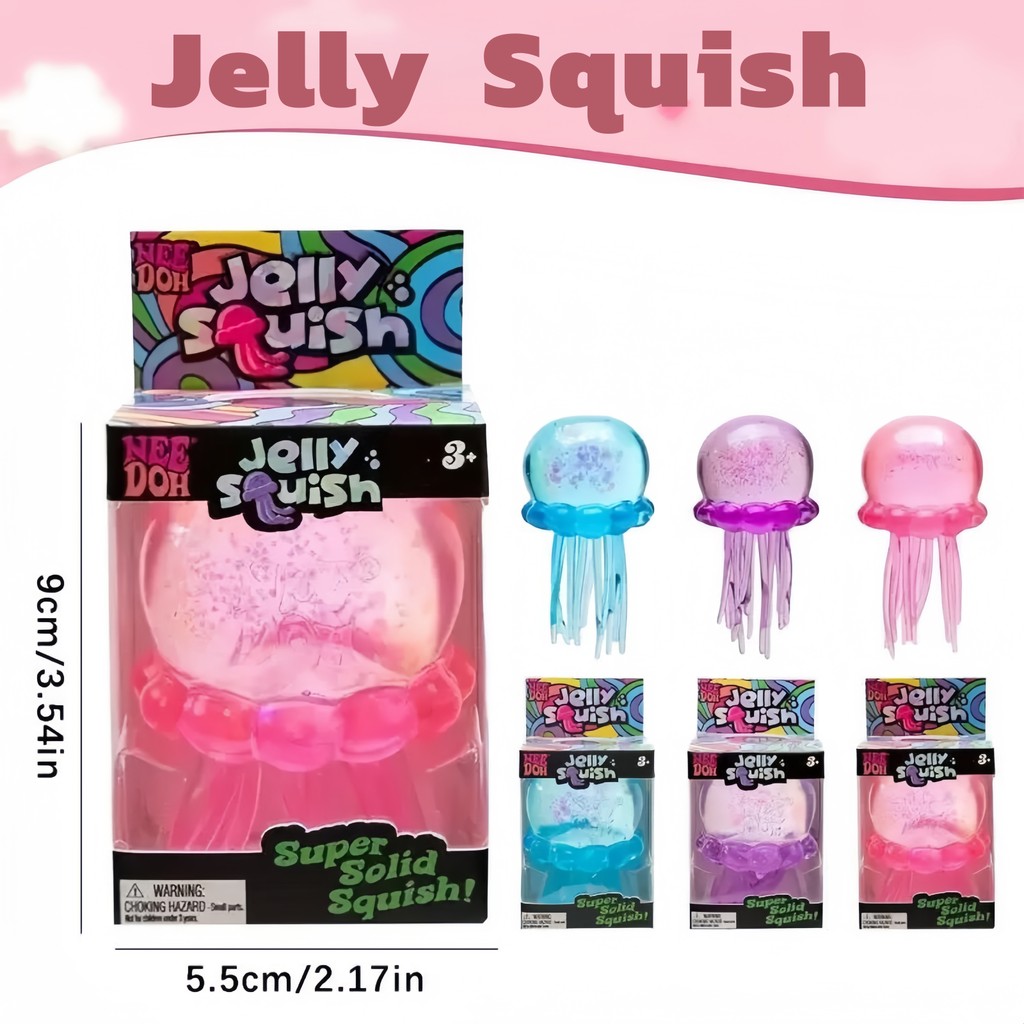 🔥COD🔥ของเล่นคลายเครียด Needoh Jelly Squish แมงกะพรุน ลูกน้ำตาล มีกลิตเตอร์ น่ารัก เด็ก ผู้ใหญ่ นักเรียน