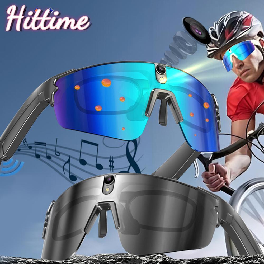 HITTIME สมาร์ท AI แว่นตา 8MP กล้อง Anti-shake บันทึกวิดีโอ Photo Bluetooth Call สําหรับขี่จักรยานกีฬ