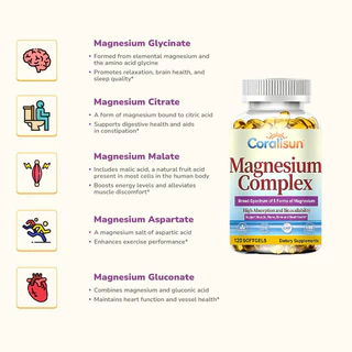 5-in-1 Magnesium Complex capsule สนับสนุนการนอนหลับที่ดีและรักษาสุขภาพหัวใจให้แข็งแรง