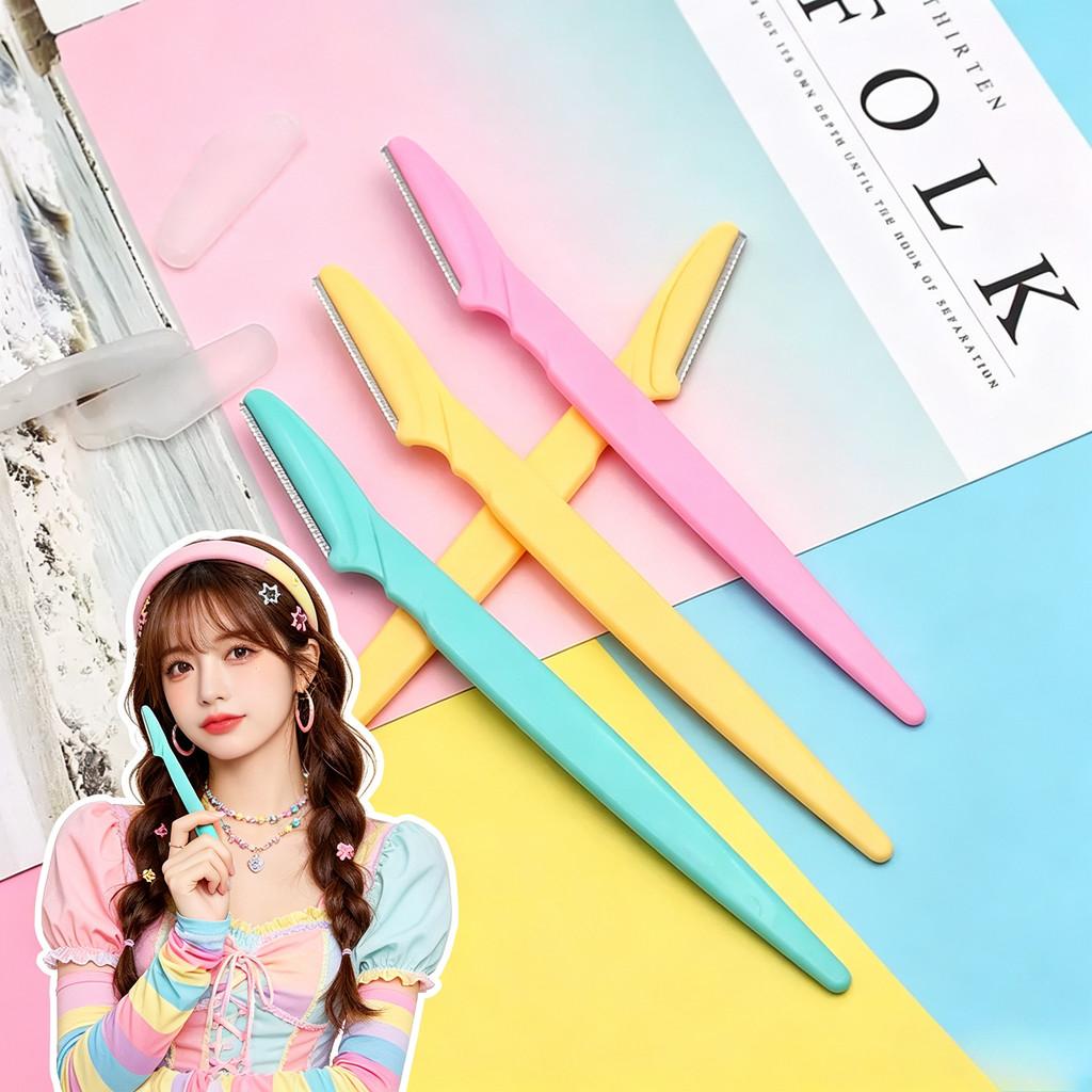 ihappy-shop: ที่กันคิ้ว3 ชิ้น- คมกริบ ใช้งานง่าย ไม่บาดผิว