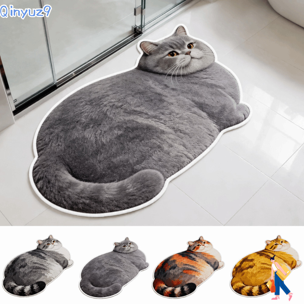 ชีนัส9 แมวน่ารักคริสตัลกํามะหยี่แผ่นพื้น,40*60เซนติเมตรรัสเซียสีฟ้าห้องน้ําพรม,ทนทานนุ่มลื่นขิงแมวประตูห้องนอนพรมขนาดเล็กห้องนั่งเล่นโต๊ะน้ําชาข้างเต