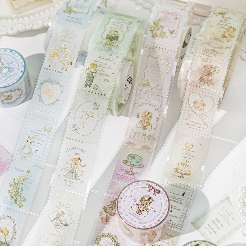 WEI 28 มม.*2 ม. 1 ม้วน [Fairy Tale Town Series] Snowflake Little Peter Rabbit Stamp Pattern Washi Tape Journaling Scrapbooking Decor
