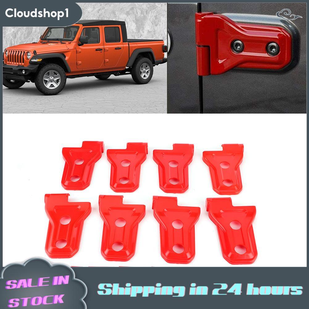 cloudshop1 ฝาครอบบานพับประตู Trim Qiilu ABS เหมาะสำหรับ JL JLU Trunk JT 16 ชิ้น/เซ็ต (สีแดง)