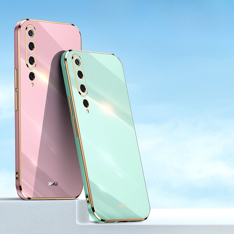 ชุบสแควร์กรอบเคสโทรศัพท์สําหรับ Xiaomi Mi 10 Pro 10 Lite 5G M2001J1G M2001J2G, M2001J2I M2002J9G, M2