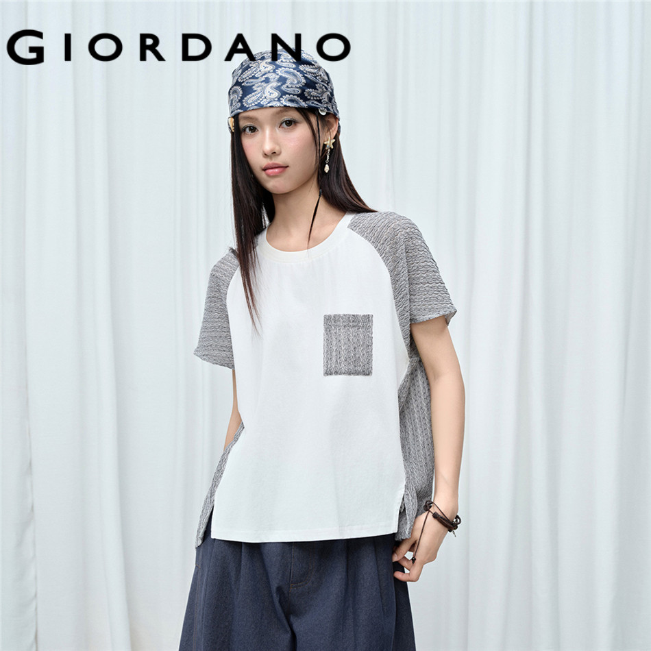 GIORDANO WOMEN Women Stitched T-Shirt 18326811