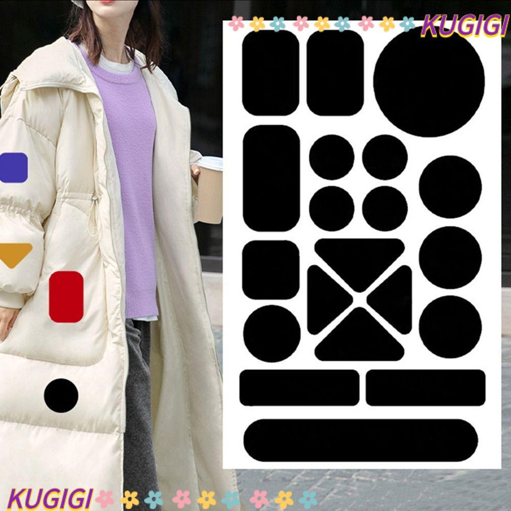 KUGIGI Self กาวสีดําแพทช์,ความร้อน DIY Craft เย็บผ้าสติกเกอร์,ล้างทําความสะอาดได้กันน้ํา Patch เครื่องแต่งกาย Applique เสื้อผ้าซ่อมหลุมสติกเกอร์ป้าย