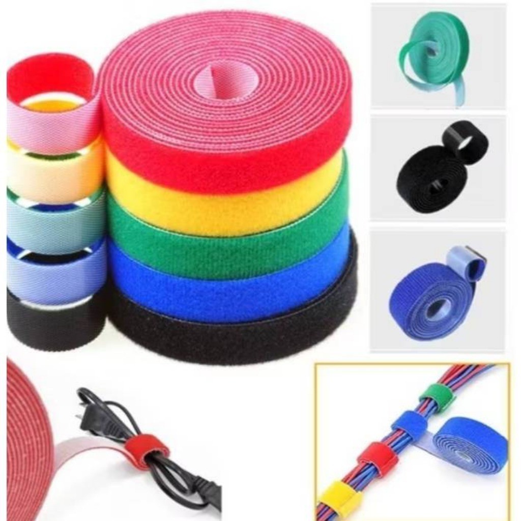 Cable Management Organizer Back-to-Back Magic เทปสายคล้องไนลอน Self-Adhesive Hook Loop Fastener Reusable สายไฟผูกพืชผู้ถือลวด Home Office โต๊ะ
