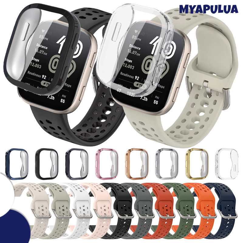 สายรัดซิลิโคนกรณี TPU for Smartwatch Amazfit Bip 6 สายรัดข้อมือยางกีฬา สายรัดข้อมือป้องกันหน้าจอ อุปกรณ์เสริมฝากกันชน