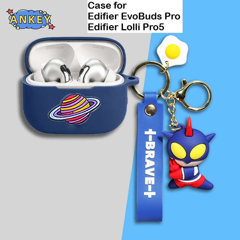Compatible with Edifier EvoBuds Pro Protective Silicone Cute Lotso Pendant Cartoon Covers for Edifier Lolli Pro5 Wireless Earbuds Shell TWS Headphone Portable