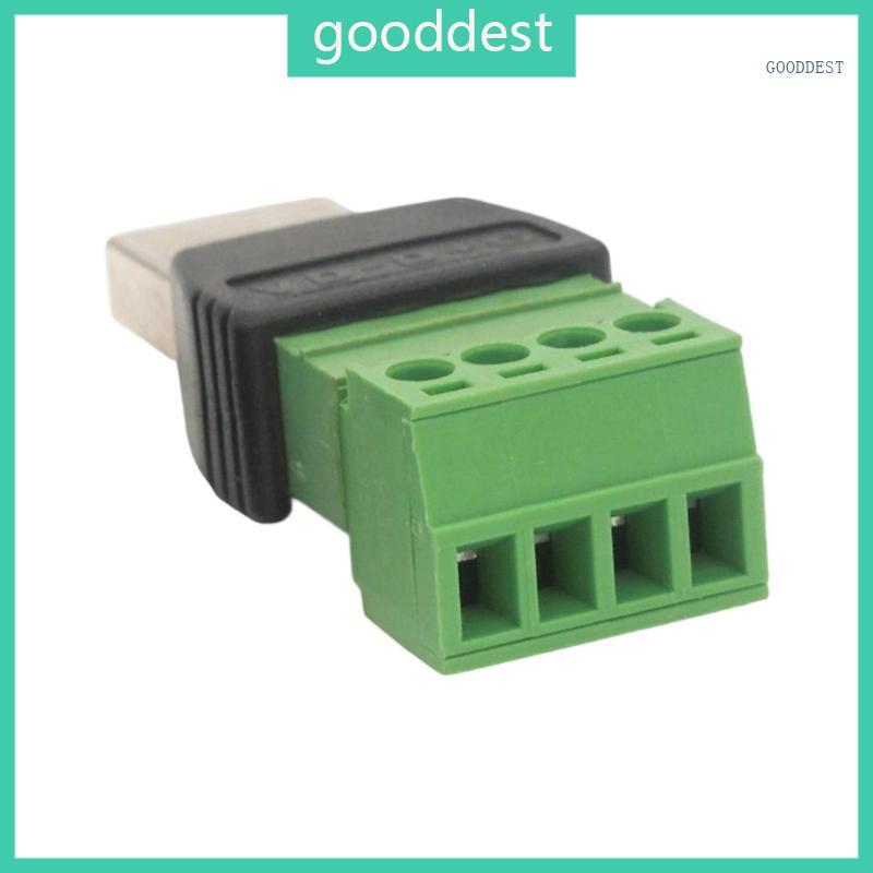 GOO USB 2 0 ตัวผู้ถึง 4 พินอะแดปเตอร์สกรูขั้วต่อ Solderless Fast Setups ปลั๊กอะแดปเตอร์สกรู