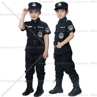 [จัดส่งจากกรุงเทพฯ] เด็กคอสเพลย์ชุดตำรวจเด็กทหารSWATเครื่องแต่งกายการจราจรSWATฮาโลวีนCarnival Party Unisex