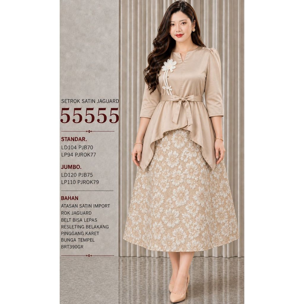 JAGUARD SATIN SKIRT SET 55555 390GRAM BESTSELLER