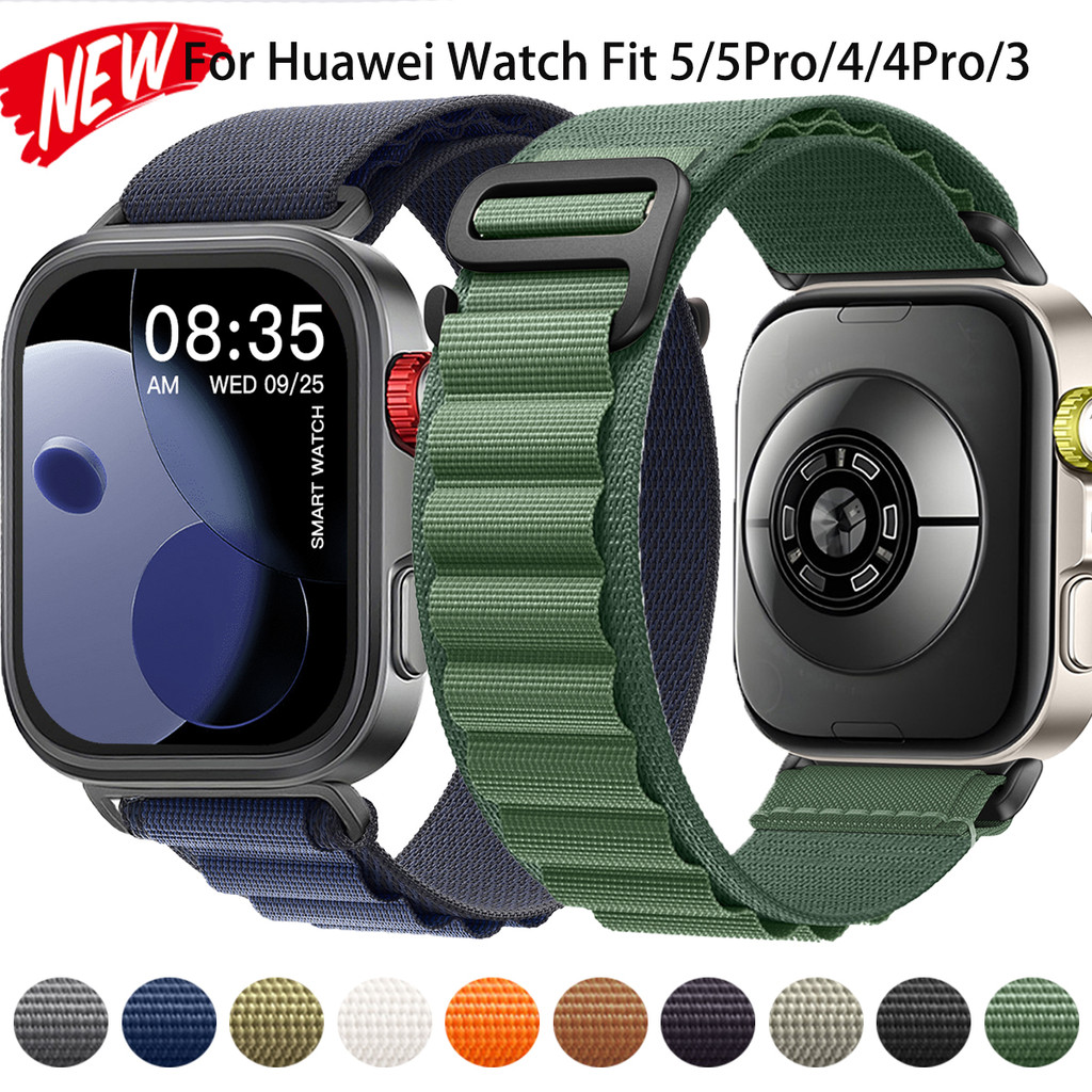สายรัดไนลอนทางทะเลสําหรับนาฬิกา Huawei Fit 5Pro /4Pro /5/4 /3Trail Breathable band Alpine Bracelet