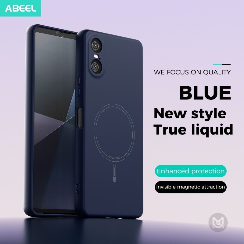 ปลอกสําหรับ Sony Xperia 10 5 VI 1 VII ซิลิโคนเหลวแม่เหล็กชาร์จไร้สายเกราะป้องกัน Soft Case Cover