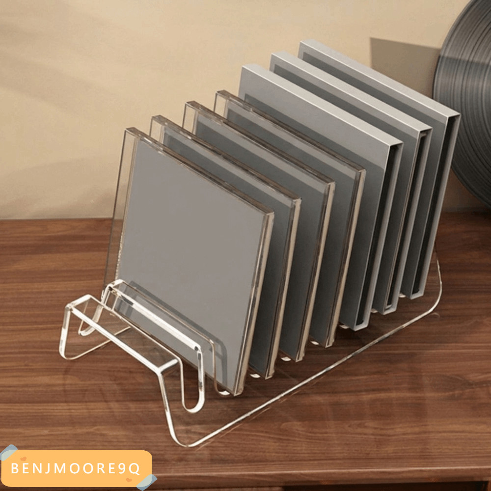 BENJMOORE9Q CD Display Shelf, 6/8 กริด Multi-Slot Design อะคริลิคขาตั้งโทรศัพท์,พรีเมี่ยมโปร่งใสทนทา