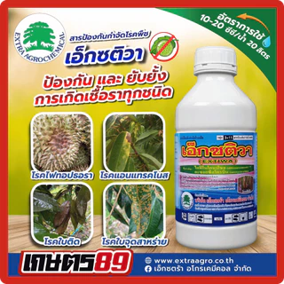 เอ็กซติวา (ไดฟีโนโคนาโซล+อะซอกซีสโตรบิน)ขนาด 1ลิตร ป้องกันกำจัด เชื้อรา ใบจุด แอนแทรคโนส ราน้ำค้าง เชื้อราในพืช #ออติวา