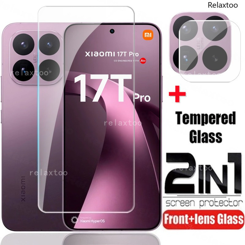 สําหรับ Xiaomi17T Pro 5G 2026 2in1 3D โค้งกระจกนิรภัยสําหรับ Xiaomi 17T Pro 17TPro 17 T Xiaomi17TPro 5G เลนส์กล้องด้านหลังป้องกันหน้าจอป้องกันฟิล์มแก้วโทรศัพท์