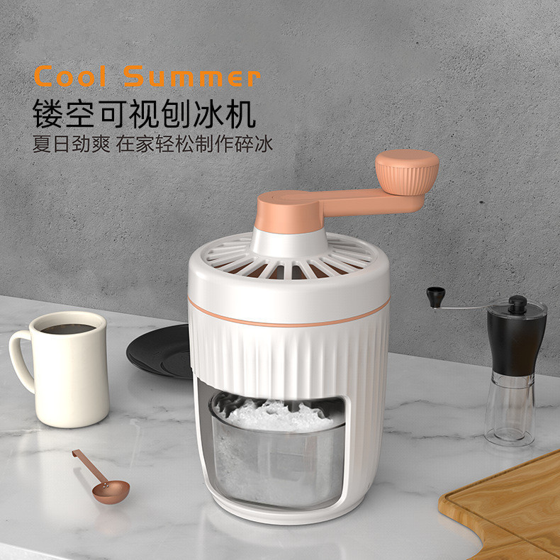เครื่องทําน้ําแข็งไสด้วยตนเองในครัวเรือนขนาดเล็ก Hand-Cranked Soft Smoothie Maker Stall Commercial I