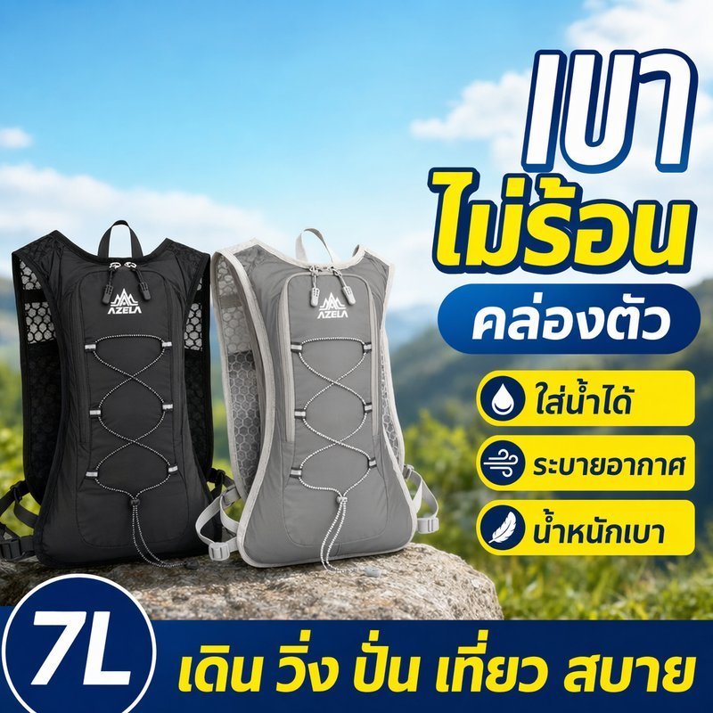 เดินป่า Hydration กระเป๋าเป้สะพายหลังน้ําหนักเบา 7L กระเป๋ากีฬา กันน้ำกระเซ็น ระบายอากาศ เหมาะสำหรับเล่นกีฬากลางแจ้ง