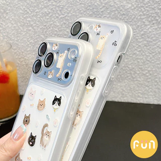 การ์ตูนน่ารัก 2 ใน 1 ลูกแมวเคสโทรศัพท์ ทีพียู เข้ากันได้กับ ไอโฟน 17 16 15 14 มือโปร สูงสุด 13 17มือโปร กับดาวแมวโซ่ช็อกทนพีซีมือถือฝาหลัง