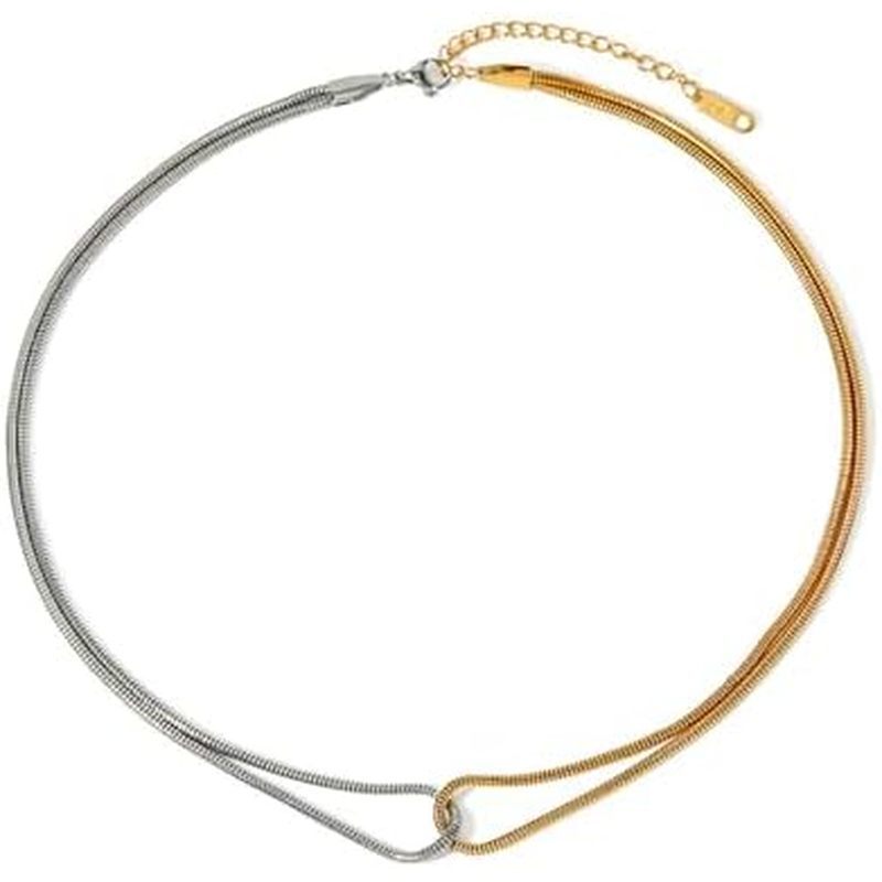 Two Tone Snake Chain แฟชั่น Jewelrymóvel Loan สําหรับ 11 PVDGold Silver stagnant Steel Mom Ladmixed 