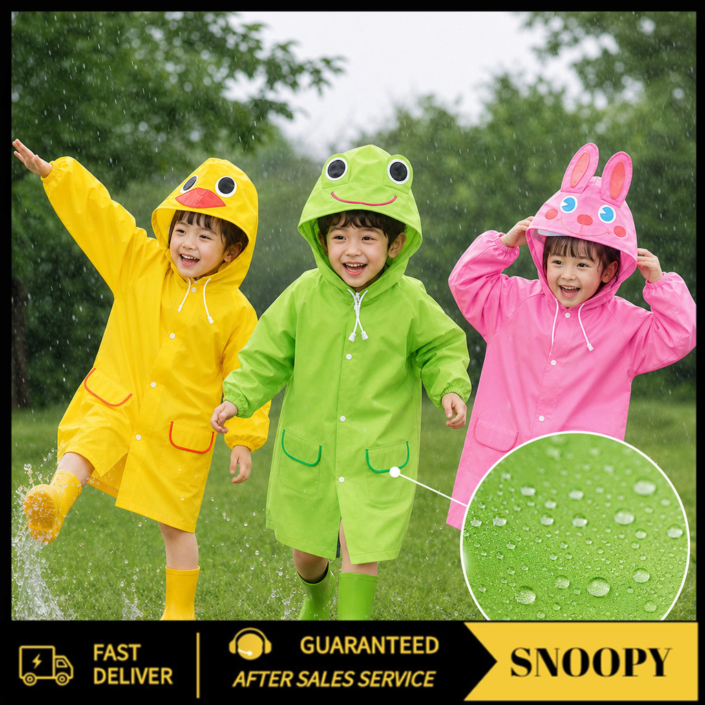 Lovely_Snoopy ชุดกันฝนสำหรับเด็ก ลายการ์ตูน คุณภาพดีมาก 2-9ขวบ
