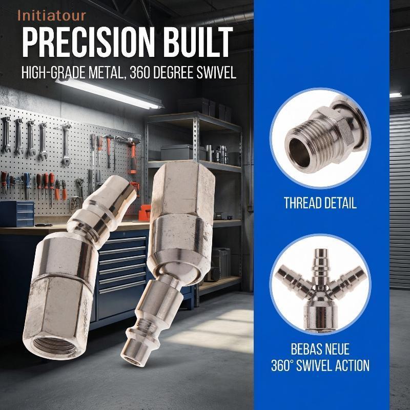 [Initiatour] ขั้วต่อแบบหมุนได้สําหรับเครื่องมือลม 360 องศา Rotatable Fitting Qui Plug สําหรับท่อนิวเมติกข้อต่อยืดหยุ่น