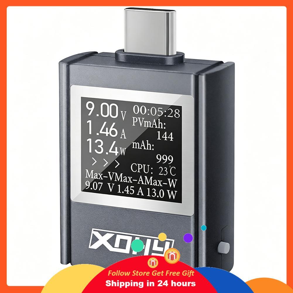 Supergoodsales Supergoodsales Aolidsive เครื่องทดสอบ USB C 4.5V to 50V 12A แบบสองทิศทางหน้าจอสี Powe