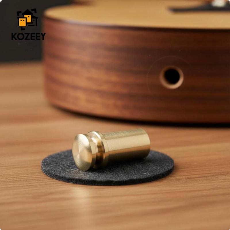 [KOZEEY] อุตสาหกรรม Peg กีตาร์อะคูสติก Endpin Plug ปุ่มทองเหลืองสําหรับกีตาร์อะคูสติก Tail Block Pickup Hole