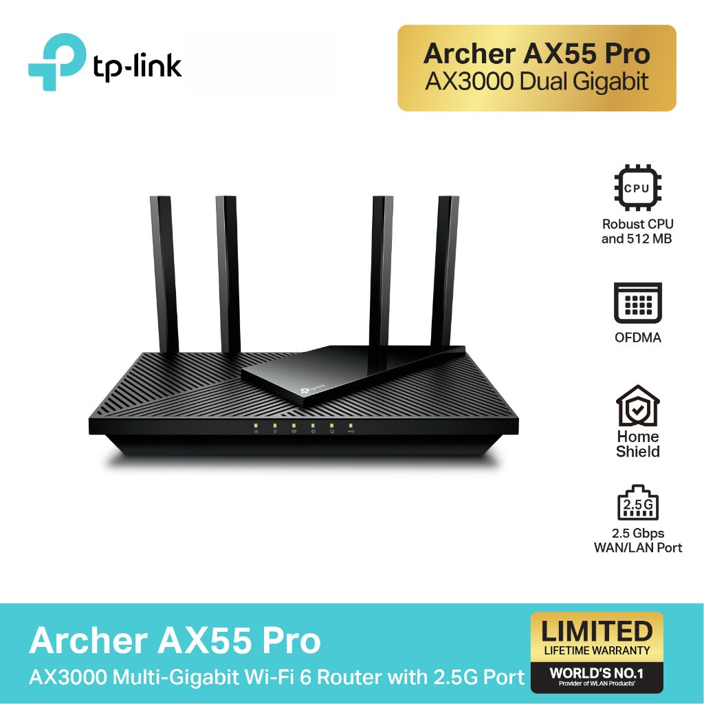 TP-Link Archer AX55 Pro Multi-Gigabit / AX55 Dual Band Gigabit เราเตอร์ไวไฟ6 OFDMA สนุกกับการเล่นเกม
