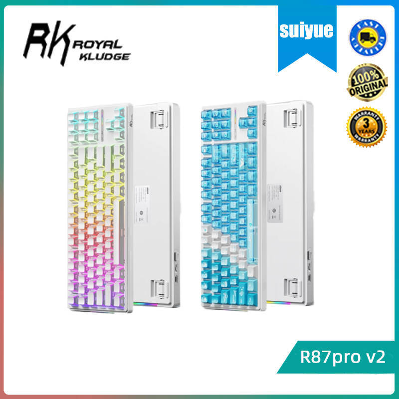 RK R87pro v2 คีย์บอร์ดแบบกลไกพร้อมการปรับแต่งไร้สายของ 87 คีย์ รองรับวิธีการเชื่อมต่อ 3