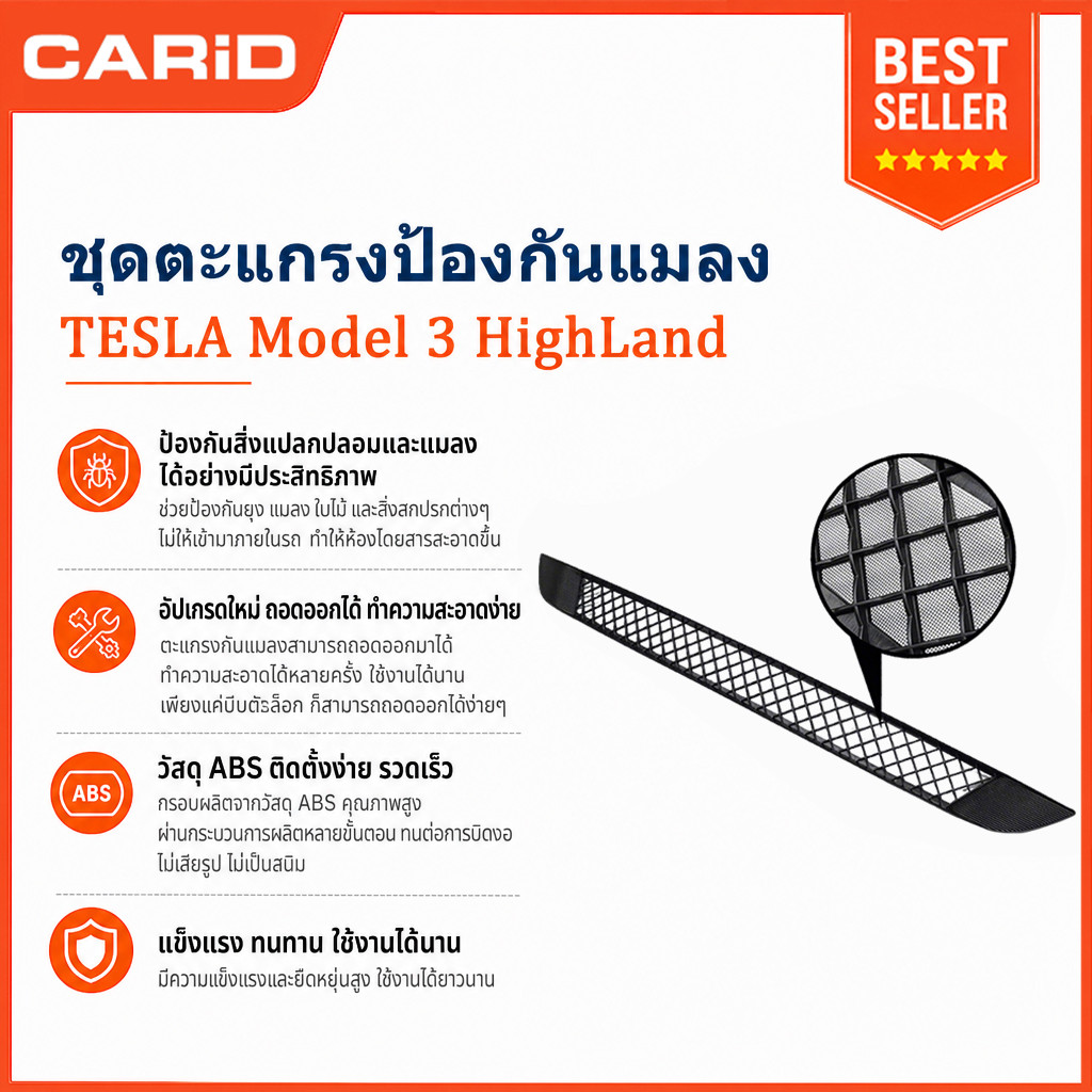 CARiD Tesla Model 3 Highland before October 2025 หน้าจอแมลงสำหรับช่องรับอากาศ อุปกรณ์เสริม