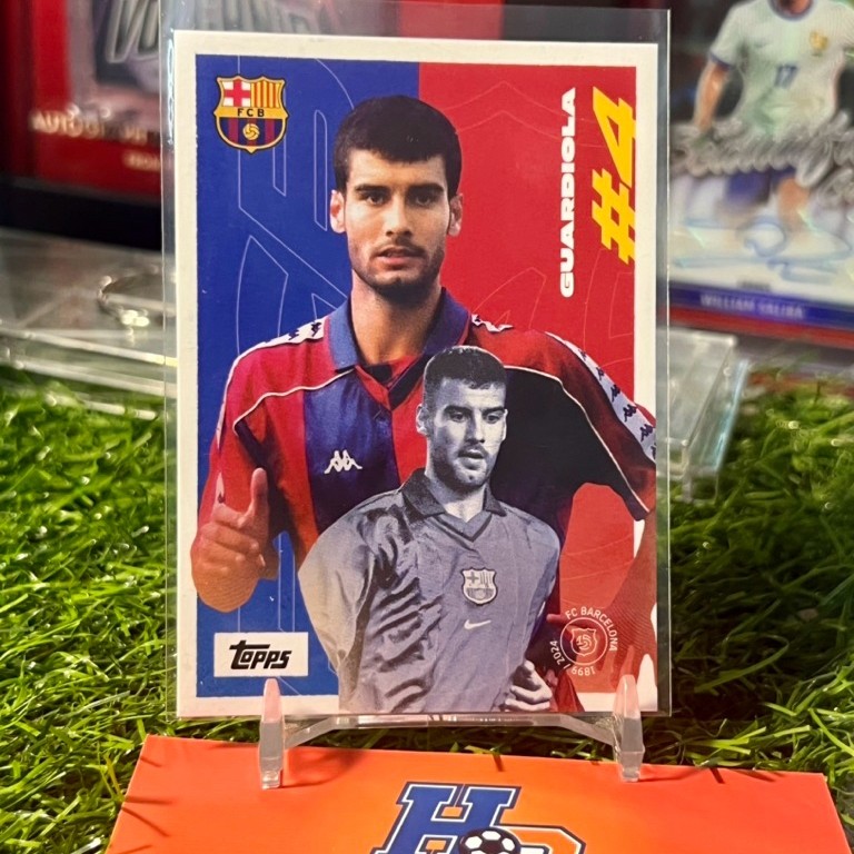 Pep Guardiola First Goal Topps Barcelona Team Set 2024 การ์ดฟุตบอล