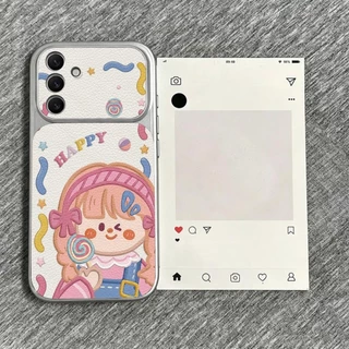 สาวน่ารัก เคส For Samsung A07 A17 A05 A36 A56 A06 A15 A56 A14 A25 A24 A32 A35 S26 S24 S25Ultra ฝุ่นนุ่มTPUโทรศัพท์ปกหลัง